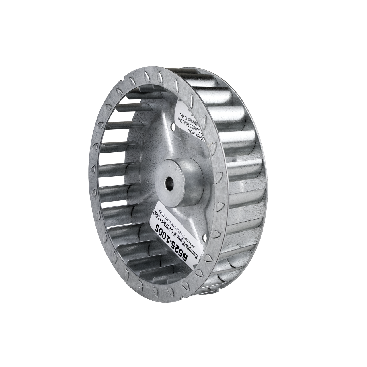 B525-100S Blower Wheel 5.25" Diameter x 1 inch width 5/16 in. bore, CW Metal