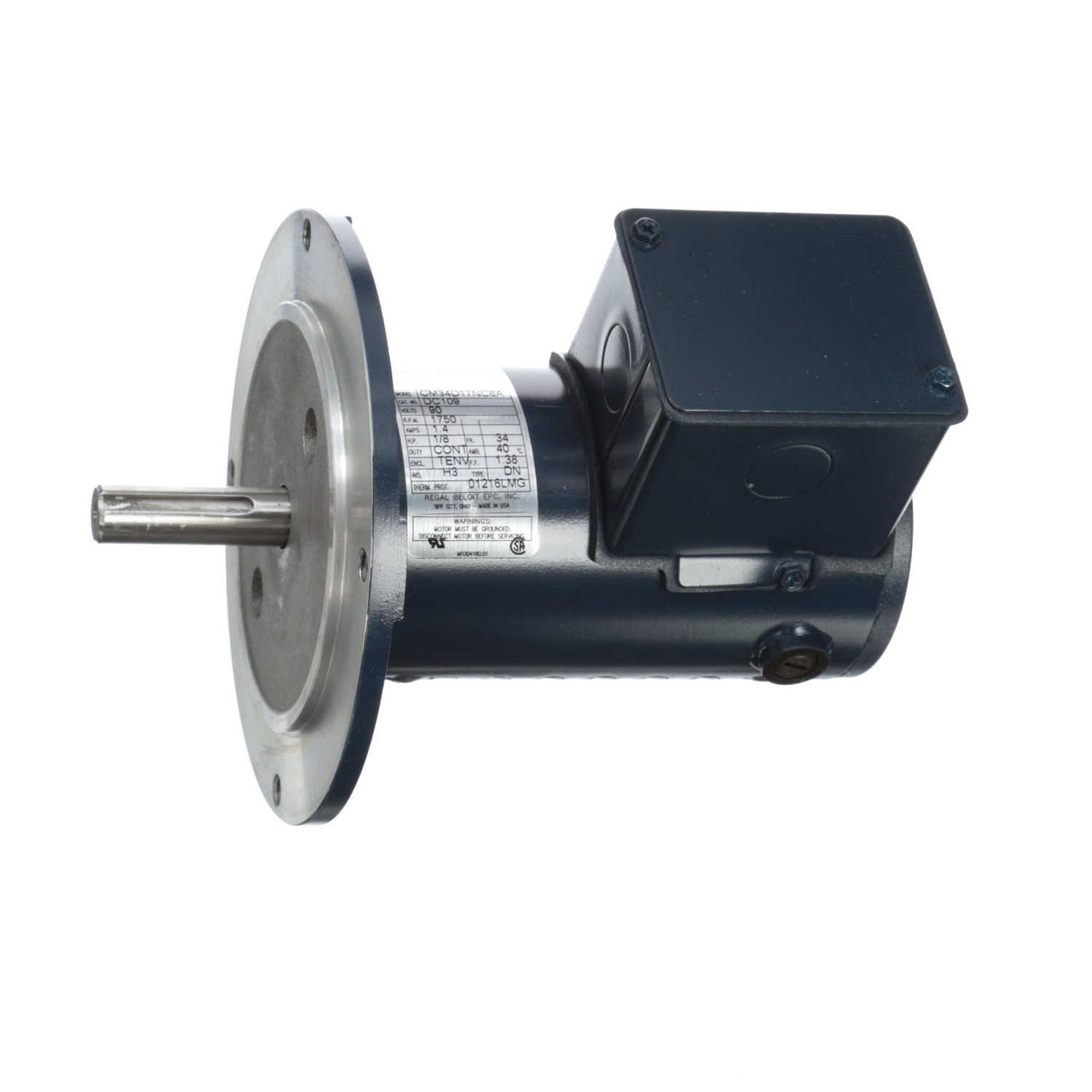 DC109 Permanent Magnet SCR Rated Totally Enclosed C-Face Motor 1/8 HP