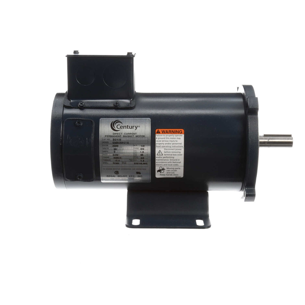 DC133 Permanent Magnet SCR Rated Totally Enclosed C-Face Motor 1/2 HP