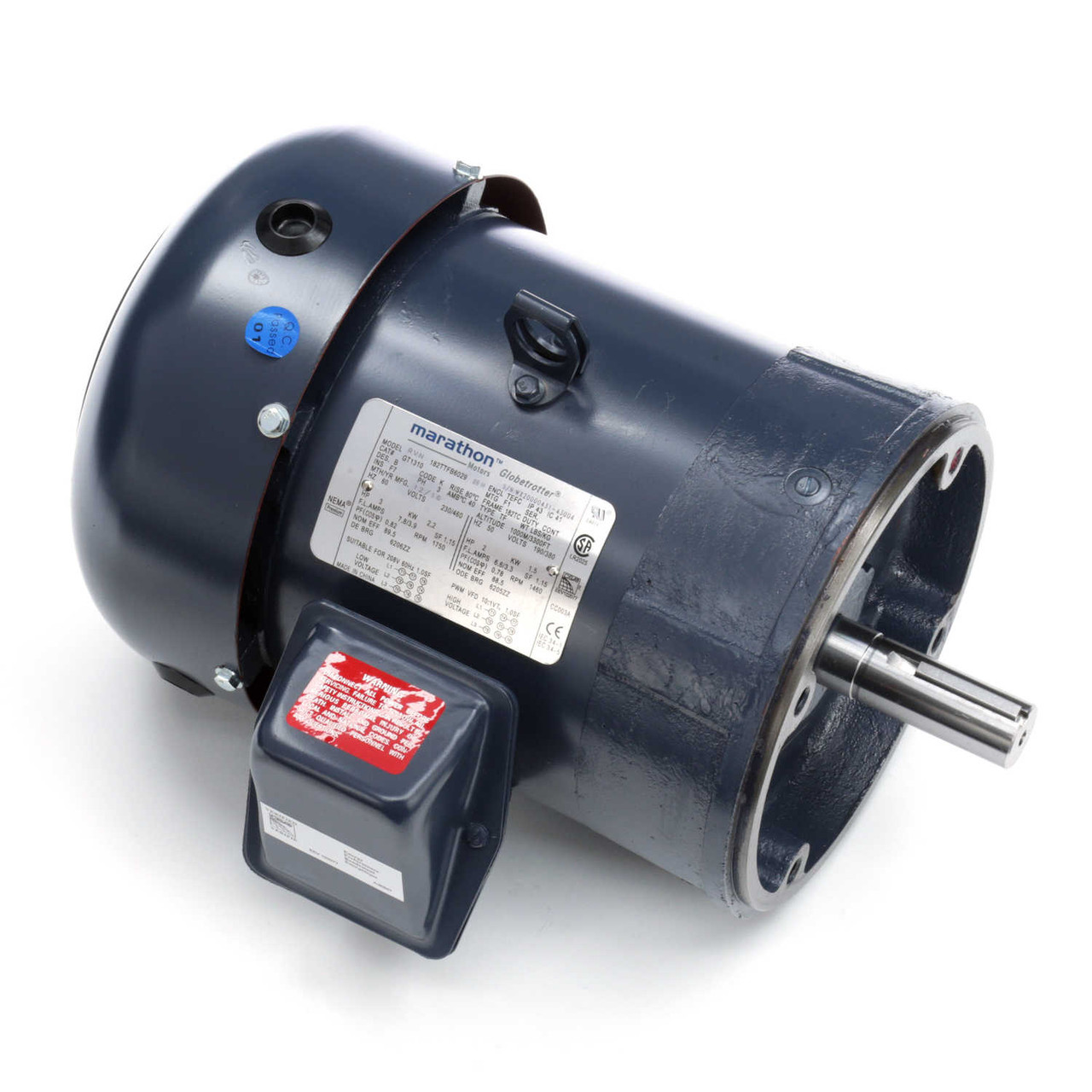 GT1310 Three Phase Totally Enclosed C-Face Motor 3 HP