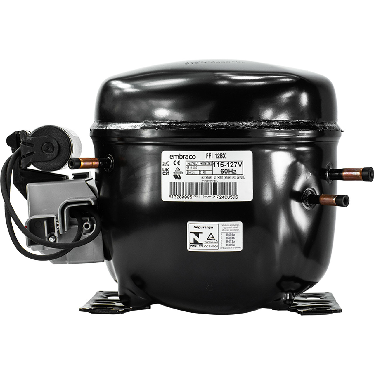 FFI12BX1 Embraco Refrigeration Compressor, 5000 BtuH, 115V, R12