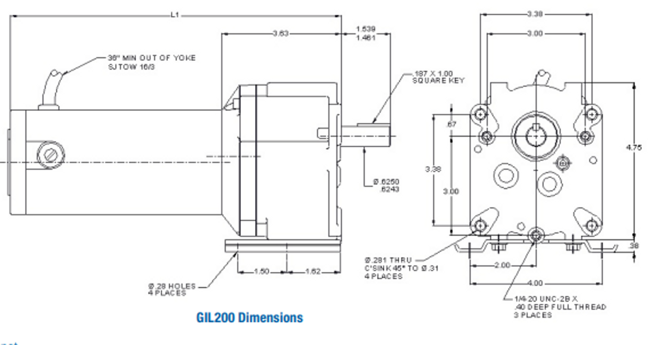 3130-368 RAE (GL2002) Parallel shaft Gear motor, 12VDC, 31 RPM