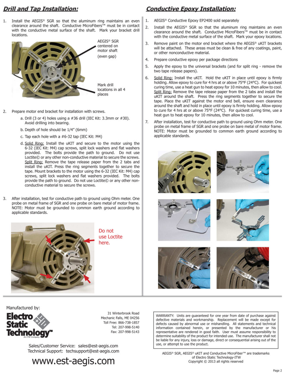 SGR-1.375-UKIT,  AEGIS Bearing Protection Ring 1-3/8" (213T, 215T Frame) Shaft Diameter