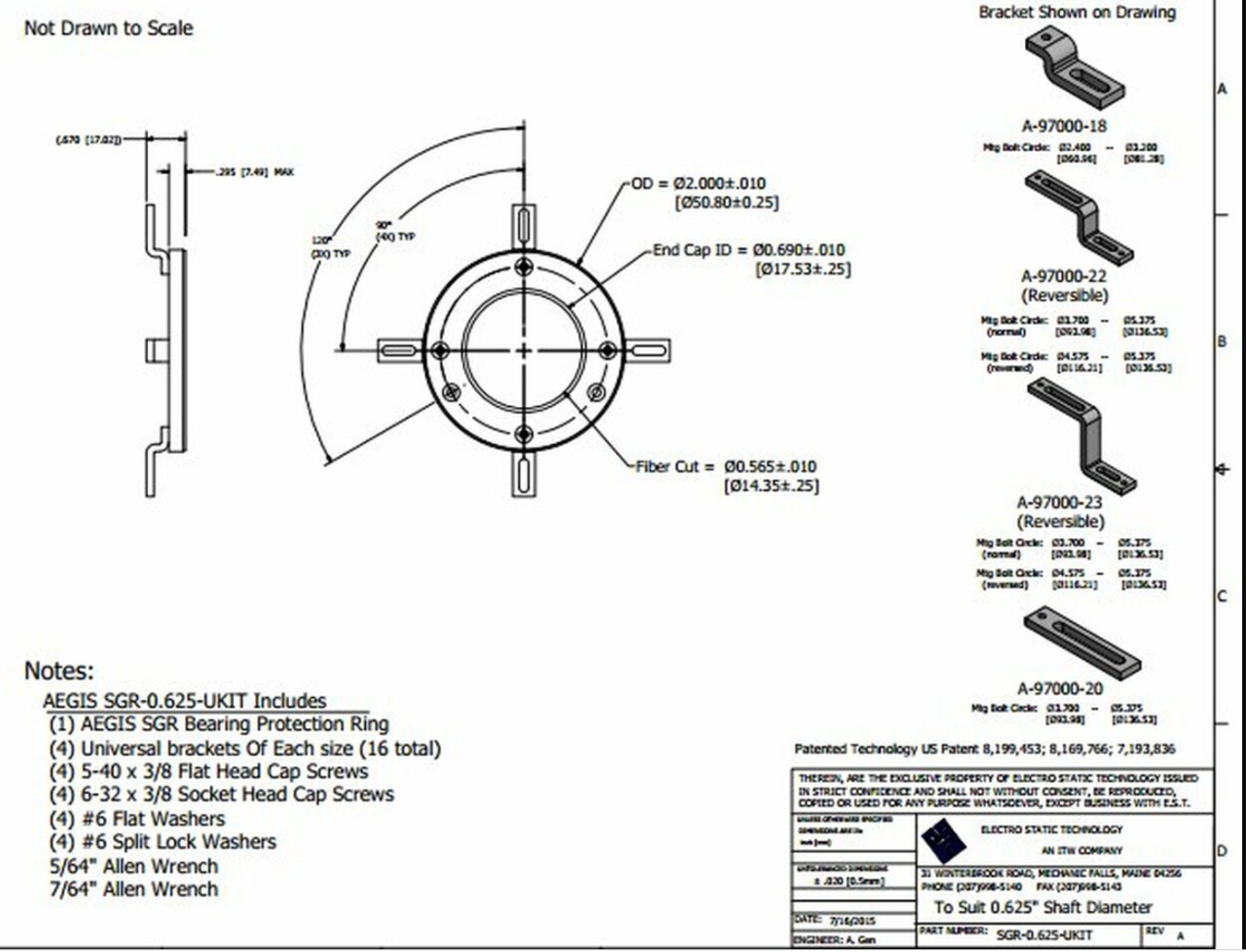 SGR-2.375-UKIT-1A4,  AEGIS Bearing Protection Split Ring 2-3/8" (364T, 365T, 444TS, 445TS, 447TS, 449TS Frame) Shaft Diameter  