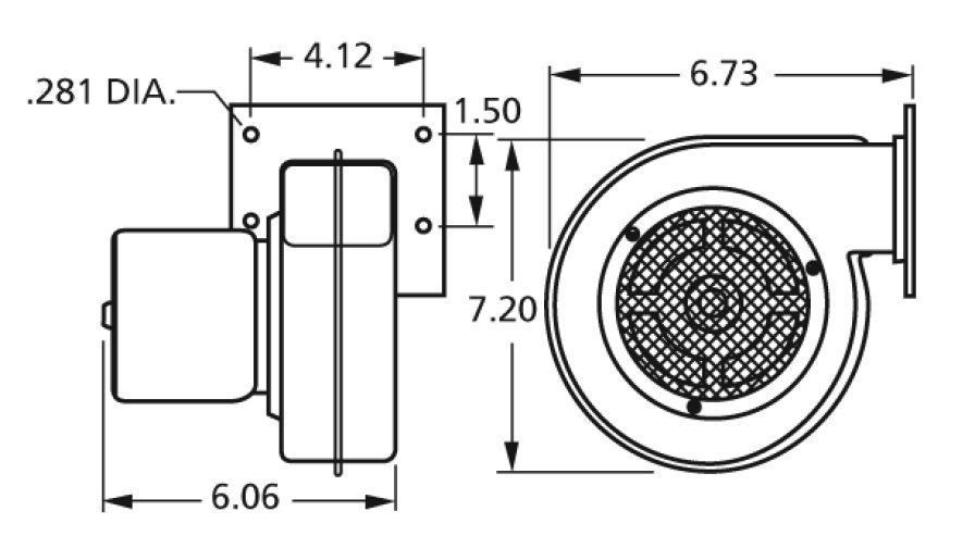 50752-D500 (2C610, 4C442, 1TDP5) Fasco Centrifugal Blower