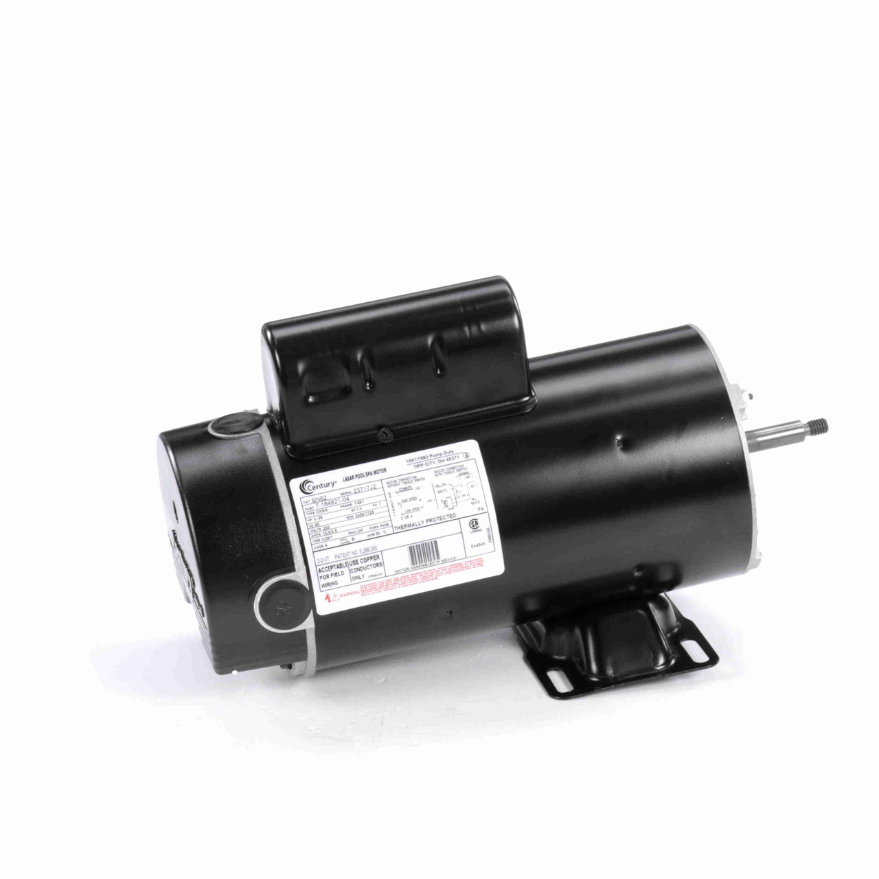 BN62 Century Spa Pump Motor 3-.38 HP 3450/1725 RPM 230 Volt 48Y Frame