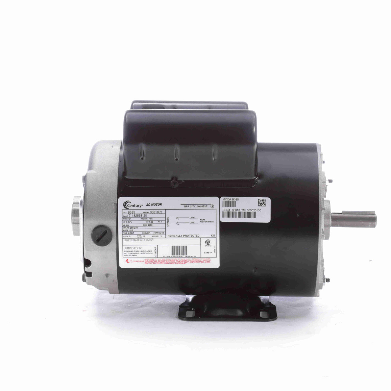 B385 air compressor motor 5 SPL HP