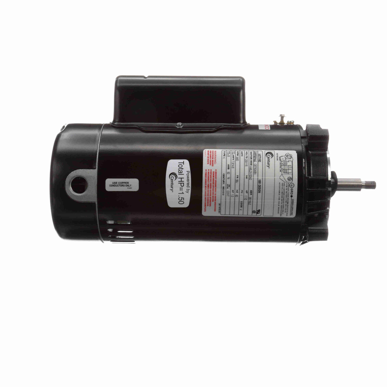 UCT1152 CENTURY POOL PUMP MOTOR 1.5 HP 3600 RPM 56J FRAME