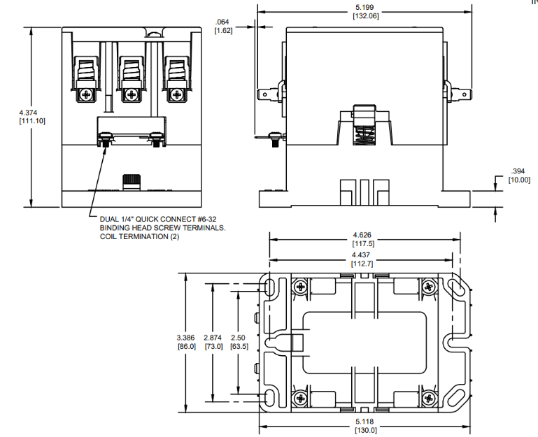 H390B, 3-pole, 90 amp, 120v coil Contactor