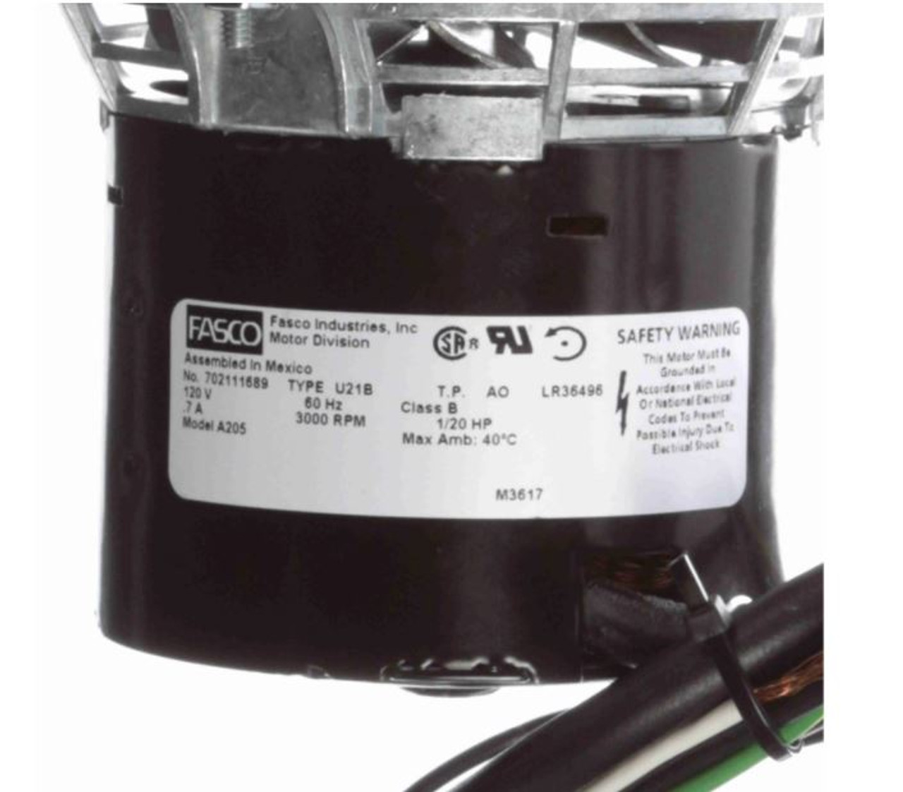 A205 Fasco, Lennox Furnace 3.3" Dia. Draft Inducer Blower, T6-2118, T6-2118P, 7021-8372