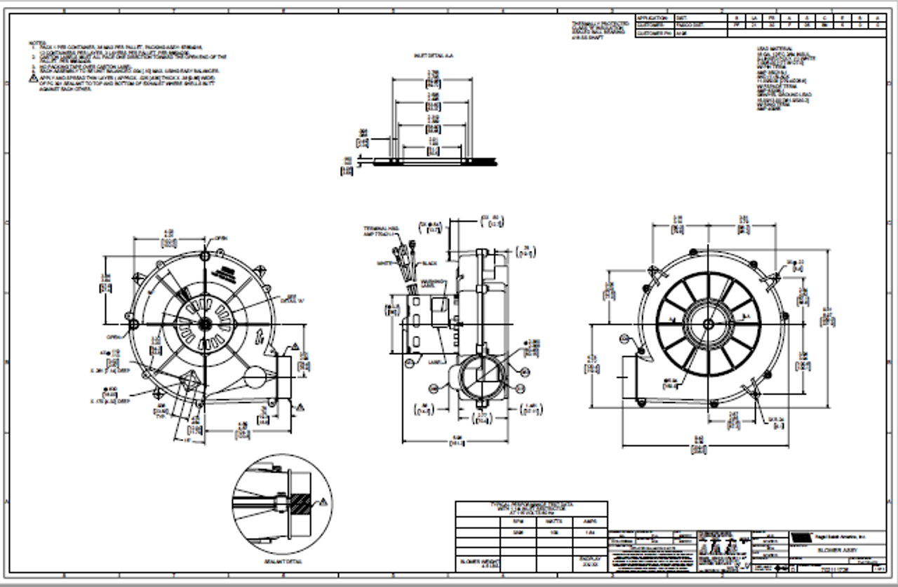 A195 Fasco, Trane Furnace Draft Inducer (D342094P03, X38040313070, D330757P03)
