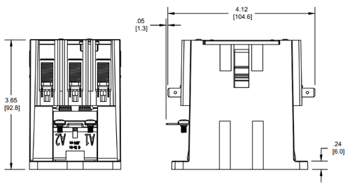H360B, 3-pole,  60 amp, 120v coil Contactor