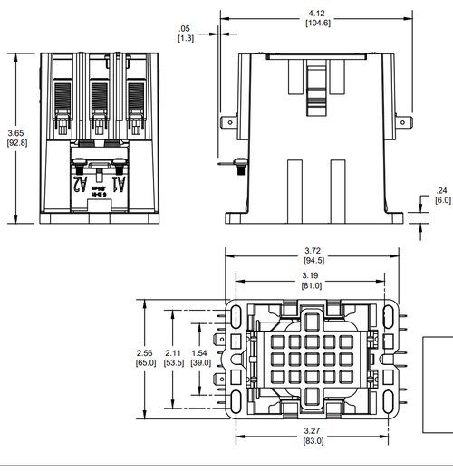 H350A, 3-pole,  50 amp, 24v coil Contactor