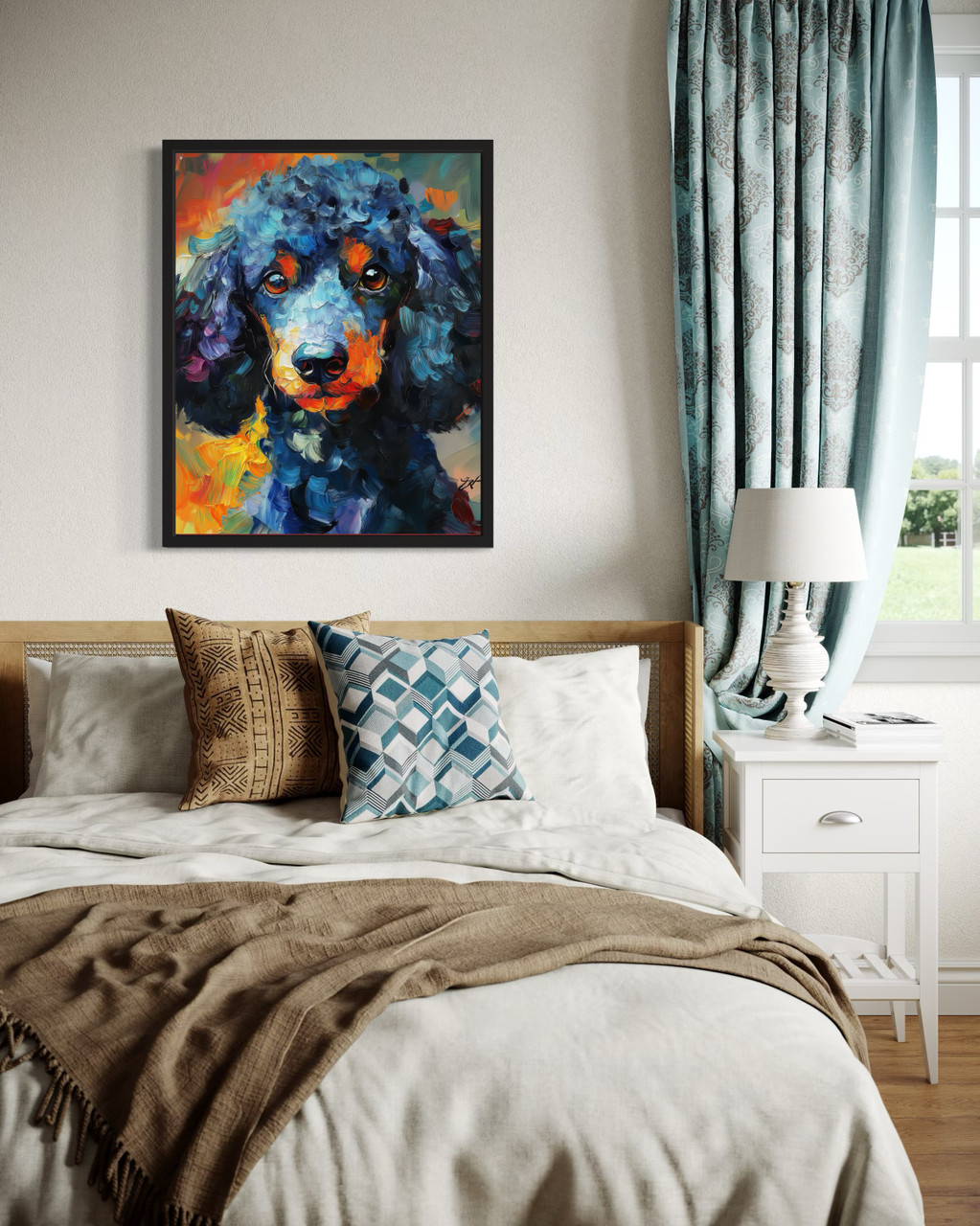 Poodle Colorful Abstract Art Print Poster