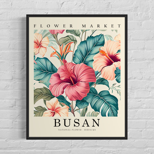 Busan South Korea Flower Market Art Print Poster