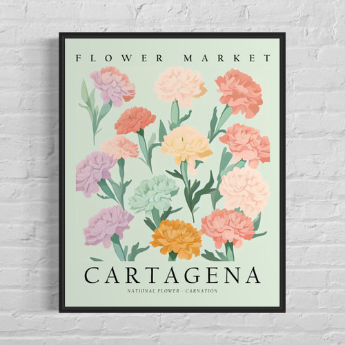 Cartagena Spain Flower Market Art Print Poster