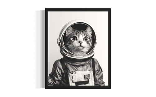 Astronaut Cat wall art poster print