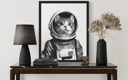 Astronaut Cat Wall Art Print Poster 1