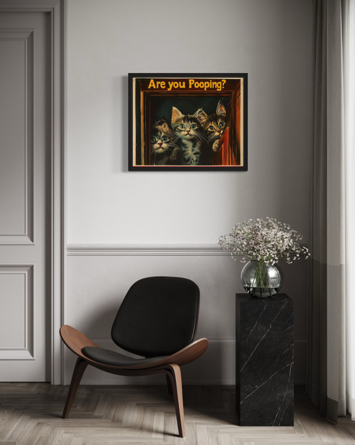 Cat Are You Pooping Wall Art Print Poster