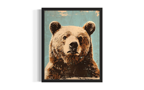 Brown Bear wall art poster print