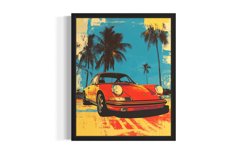 Red Car wall art poster print