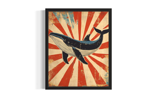 Whale wall art poster print