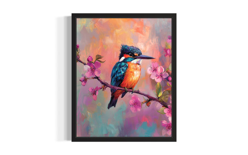 Bellted Kingfisher wall art poster print