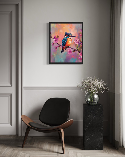 Bellted Kingfisher Wall Art Print Poster