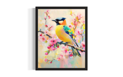 Cedar Waxwing wall art poster print