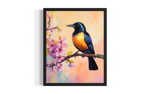Commoon Grackle wall art poster print