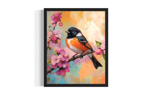 Eastern Towhee wall art poster print