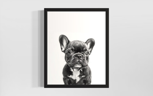 French Bulldog Black wall art poster print