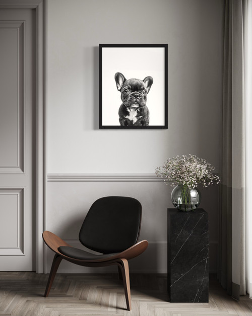 French Bulldog Black  Wall Art Print Poster