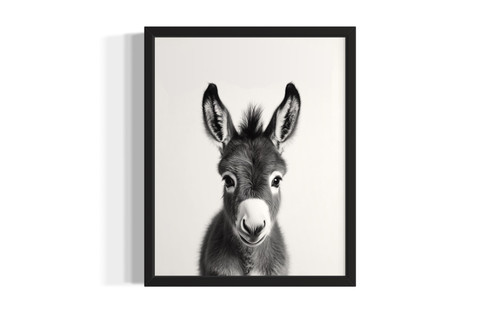 Donkey wall art poster print
