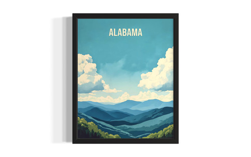 Alabama Appalachian wall art poster print
