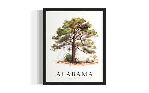Alabama Tree wall art poster print
