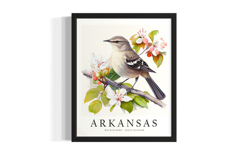 Arkansas Bird wall art poster print