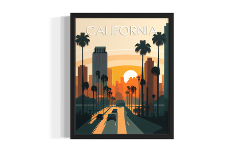 California N wall art poster print