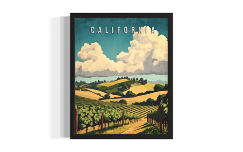 California Wine Country wall art poster print