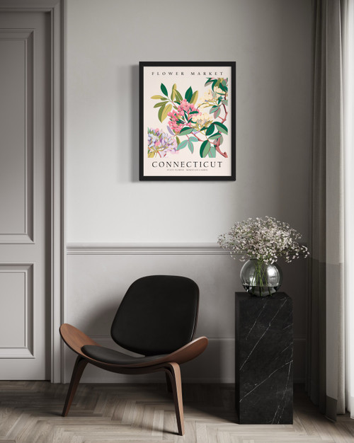 Connecticut Flower Market Wall Art Print Poster