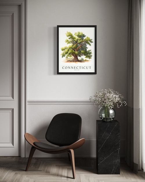 Connecticut Tree Wall Art Print Poster
