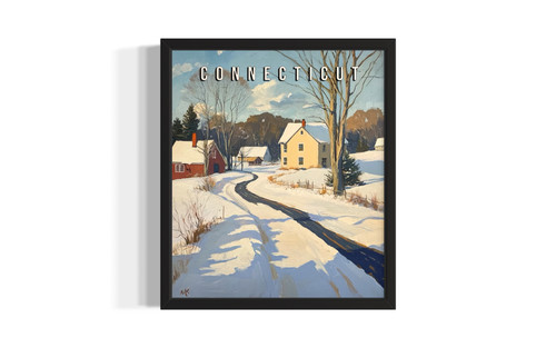 Connecticut Winter wall art poster print