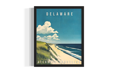 Delaware Atlantic Coastline wall art poster print
