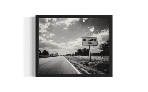 Delaware Road Sign wall art poster print