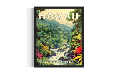Hawaii Scenery Flower wall art poster print Hawaii Scenery Flower wall art poster print