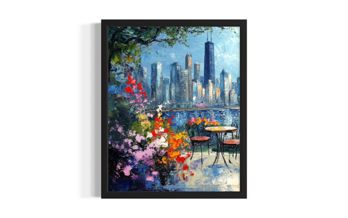 Illinois Chicago Skyine wall art poster print
