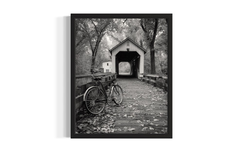 Indiana Black and White wall art poster print