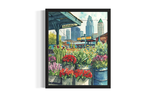 Indianapolis Flower Market wall art poster print
