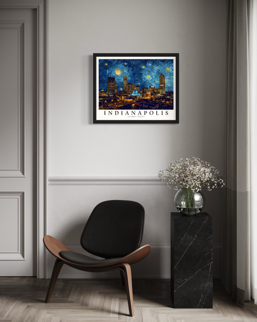 Indianapolis Starry Night Wall Art Print Poster