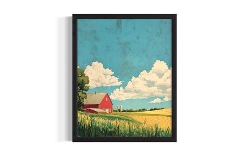Iowa Farmland wall art poster print